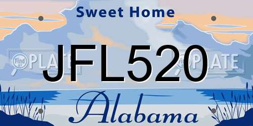 JFL520 Alabama License Plate