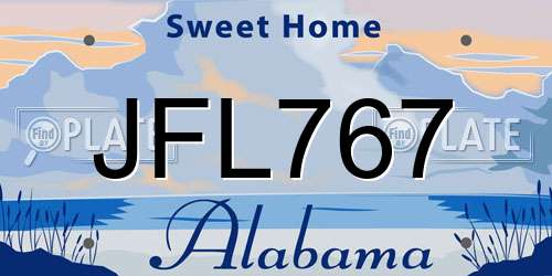 JFL767 Alabama License Plate