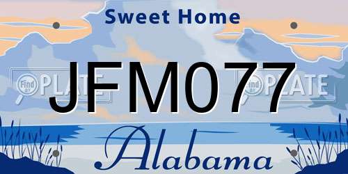 JFM077 Alabama License Plate