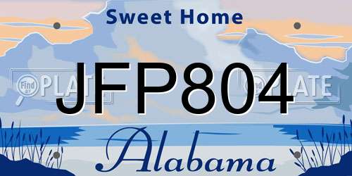 JFP804 Alabama License Plate