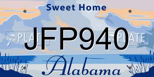 JFP940 Alabama License Plate