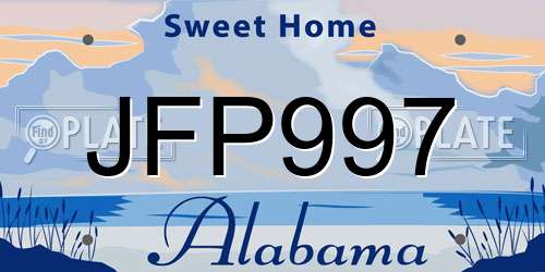 JFP997 Alabama License Plate