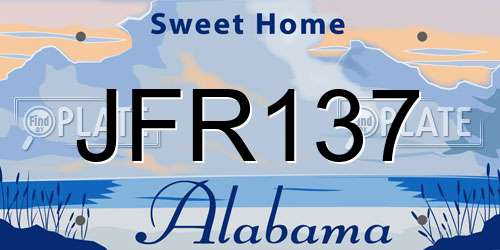 JFR137 Alabama License Plate