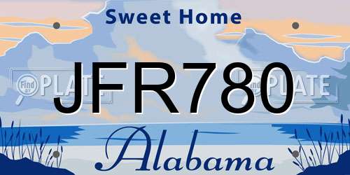 JFR780 Alabama License Plate