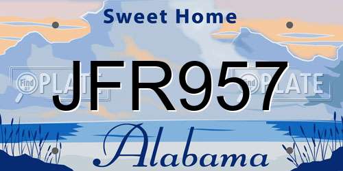 JFR957 Alabama License Plate