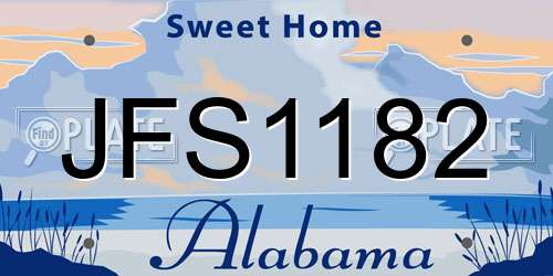 JFS1182 Alabama License Plate
