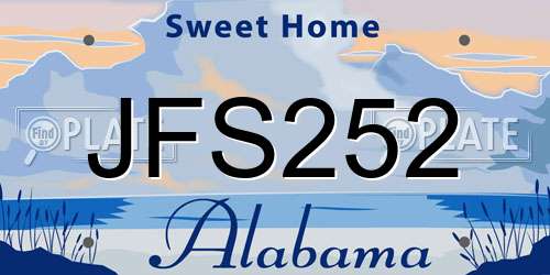 JFS252 Alabama License Plate