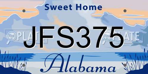 JFS375 Alabama License Plate
