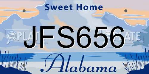 JFS656 Alabama License Plate