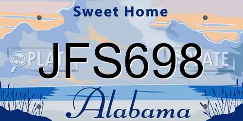 JFS698 Alabama License Plate