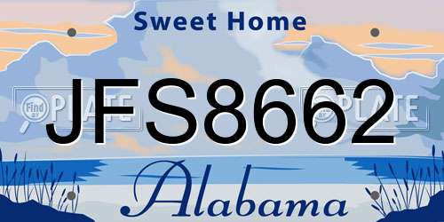 JFS8662 Alabama License Plate