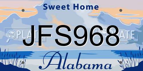 JFS968 Alabama License Plate