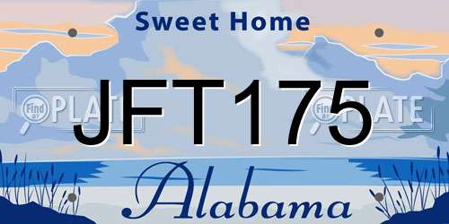JFT175 Alabama License Plate