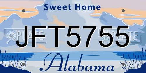 JFT5755 Alabama License Plate