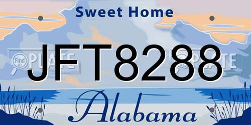 JFT8288 Alabama License Plate