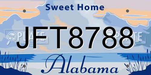 JFT8788 Alabama License Plate