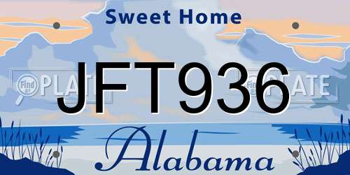JFT936 Alabama License Plate