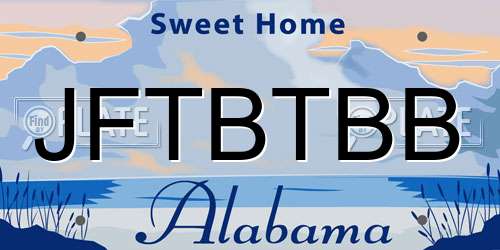 JFTBTBB Alabama License Plate