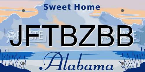 JFTBZBB Alabama License Plate