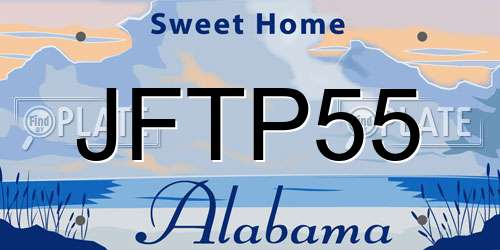JFTP55 Alabama License Plate