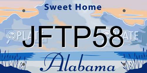 JFTP58 Alabama License Plate