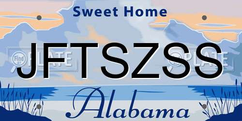JFTSZSS Alabama License Plate