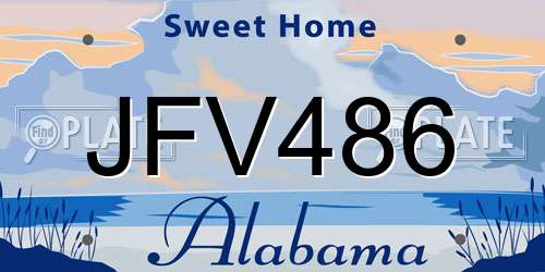 JFV486 Alabama License Plate