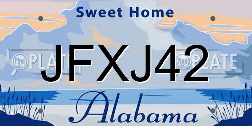 JFXJ42 Alabama License Plate