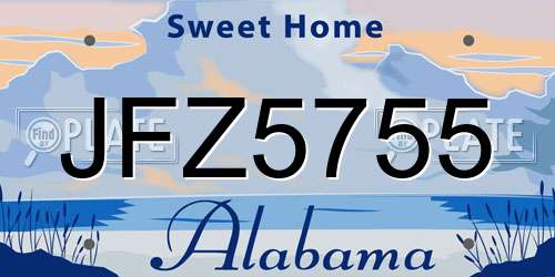 JFZ5755 Alabama License Plate