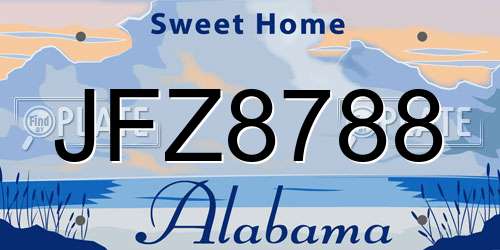 JFZ8788 Alabama License Plate
