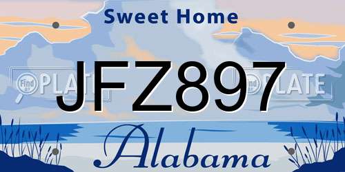 JFZ897 Alabama License Plate