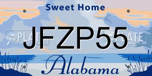 JFZP55 Alabama License Plate