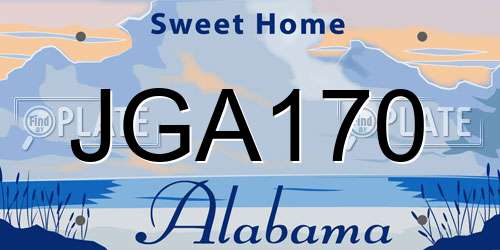 JGA170 Alabama License Plate