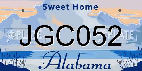 JGC052 Alabama License Plate