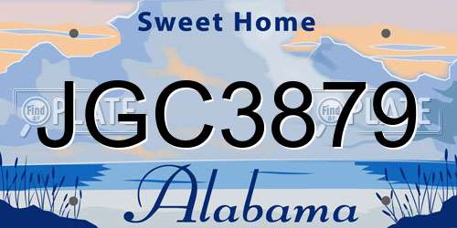 JGC3879 Alabama License Plate