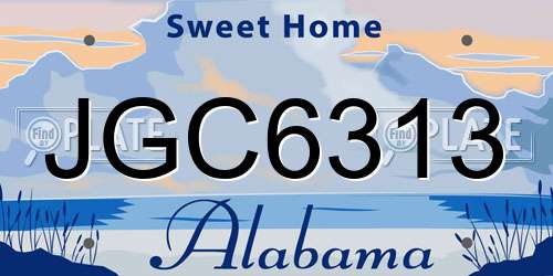 JGC6313 Alabama License Plate
