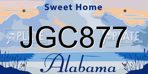 JGC877 Alabama License Plate