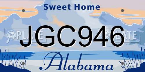 JGC946 Alabama License Plate