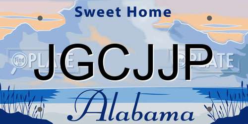 JGCJJP Alabama License Plate