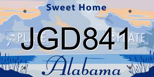 JGD841 Alabama License Plate