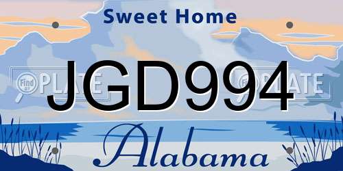JGD994 Alabama License Plate