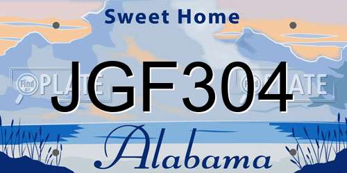 JGF304 Alabama License Plate