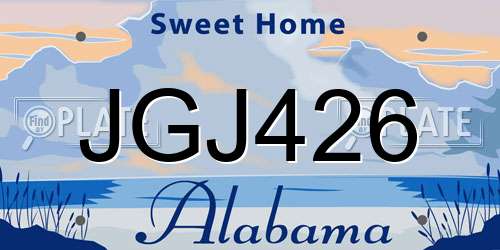 JGJ426 Alabama License Plate