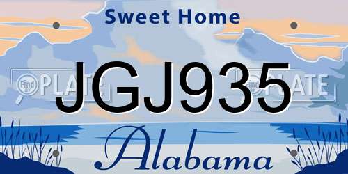 JGJ935 Alabama License Plate