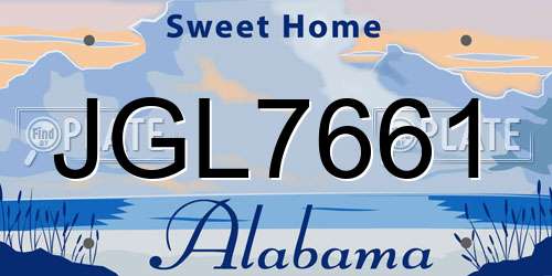JGL7661 Alabama License Plate