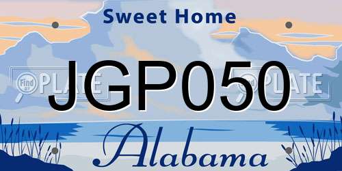 JGP050 Alabama License Plate