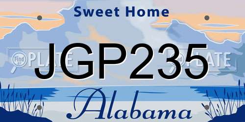 JGP235 Alabama License Plate
