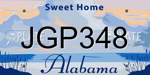 JGP348 Alabama License Plate