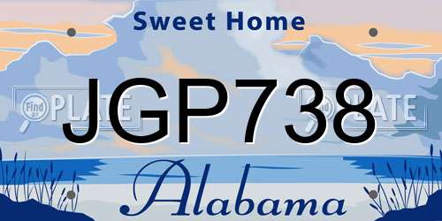 JGP738 Alabama License Plate