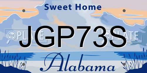 JGP73S Alabama License Plate